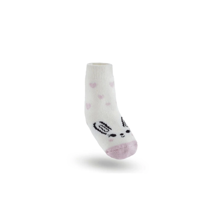 Babyjem Diş Kaşıyıcılı Havlu Bebek Çorabı Pembe
