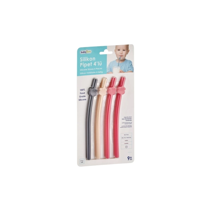 Babyjem Kolay Temizlenebilir Silikon Pipet ( 4 Adet )