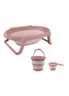 Babyjem Katlanır Banyo Küveti 3 Lü Set Somon