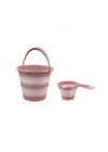 Babyjem Katlanır Banyo Küveti 3 Lü Set Somon