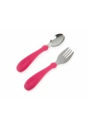 Babyjem Paslanmaz Çelik Çatal Kaşık Seti - Pembe