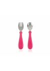 Babyjem Paslanmaz Çelik Çatal Kaşık Seti - Pembe