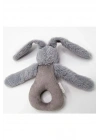 Babyjem Tutmalı Çıngıraklı Mini Peluş Tavşan Gri 842