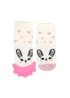 Babyjem Diş Kaşıyıcılı Havlu Bebek Çorabı Pembe