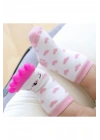 Babyjem Diş Kaşıyıcılı Havlu Bebek Çorabı Pembe