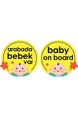 Babyjem Vakumlu Araba Cam Yazısı Sarı