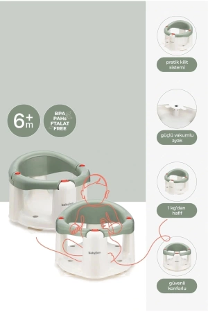 Babyjem Önden Açılır Banyo & Mama Oturağı Soft Yeşil