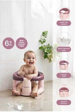 Babyjem Önden Açılır Banyo & Mama Oturağı Mürdüm