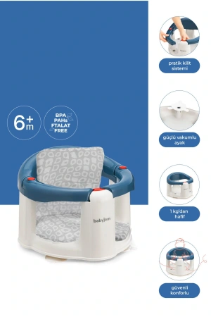 Babyjem Önden Açılır Mama Sandalye Oturağı Ve Minderi - 2  Li Set İndigo Mavi