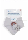 Babyjem Silikon Diş Kaşıyıcılı Müslin Önlük Gri