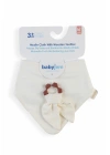 Babyjem Silikon Diş Kaşıyıcılı Müslin Önlük Ekru