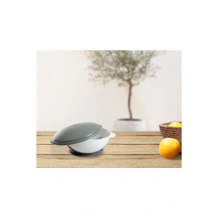 Babyjem Vakumlu Mama Tabağı Gri