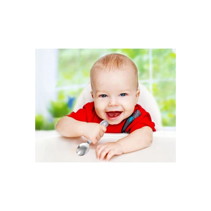 Babyjem Paslanmaz Çelik Çatal Kaşık Seti - Gri