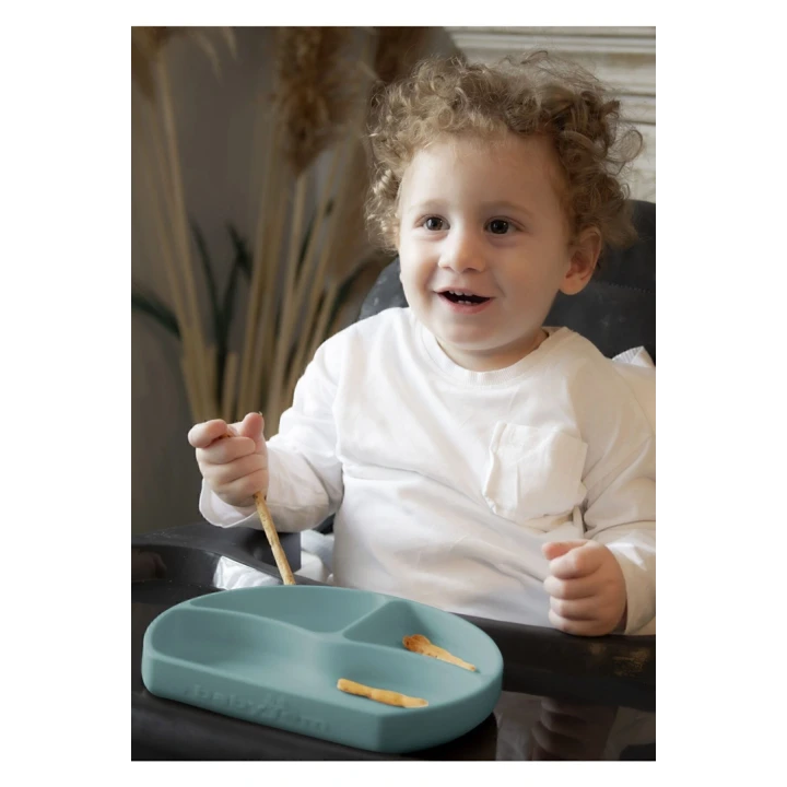 Babyjem Vakum Tabanlı Silikon Tabak Yeşil