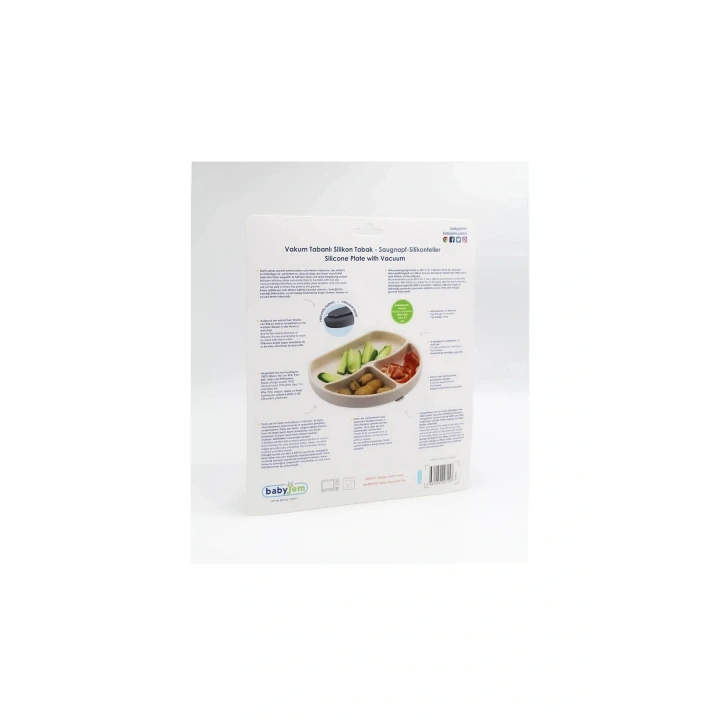 Babyjem Vakum Tabanlı Silikon Tabak Ekru