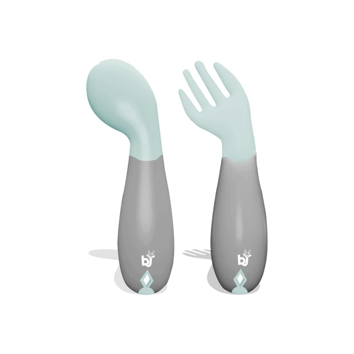Babyjem Açılı Mama Çatal Kaşık Seti - Yeşil