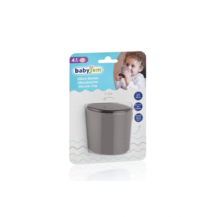 Babyjem Silikon Bardak Gri