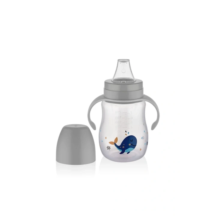 Babyjem Damlatmayan Suluk Alıştırma Bardağı 250 ml Gri