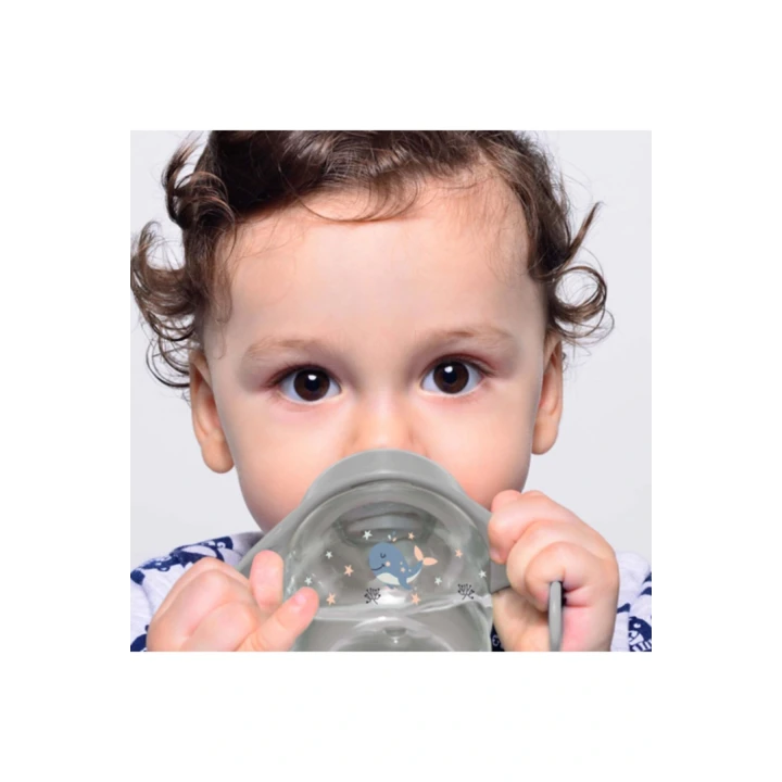 Babyjem Damlatmayan Suluk Alıştırma Bardağı 250 ml Gri
