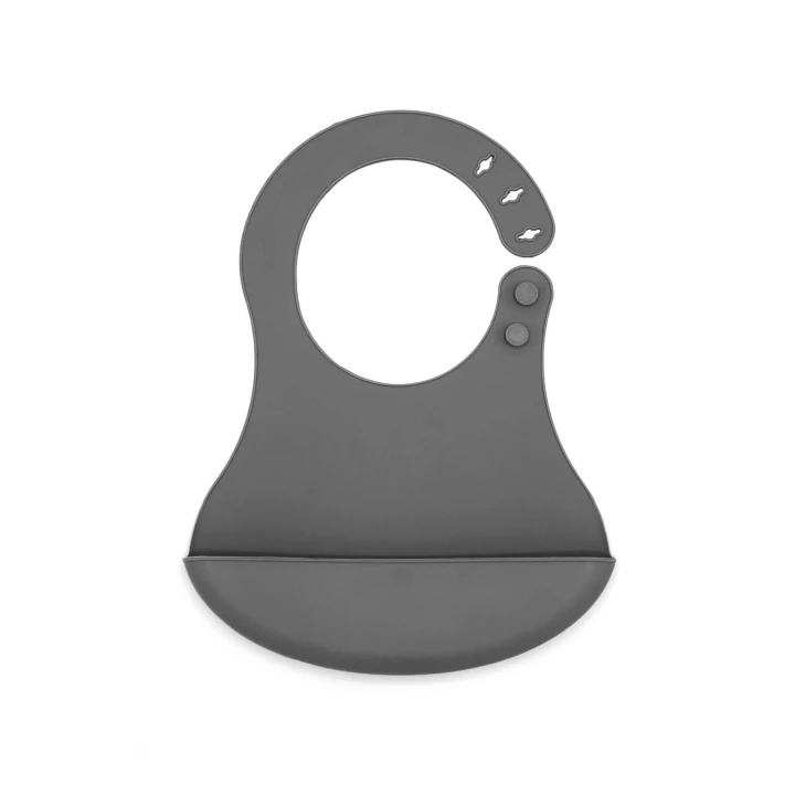 Babyjem Mini Silikon Önlük Gri