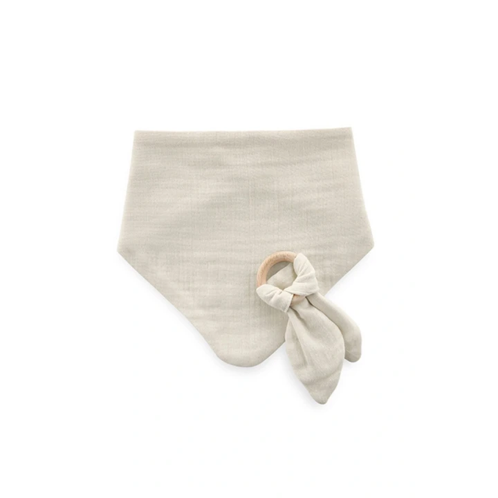 Babyjem Ahşap Diş Kaşıyıcılı Bürümcük Müslin Önlük