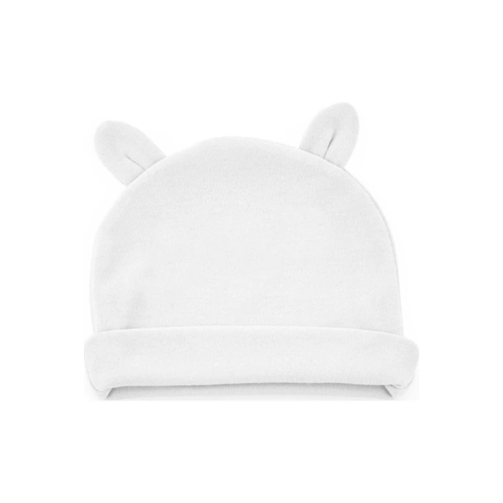 Babyjem Yenidoğan Bebe Şapka Kulaklı Beyaz