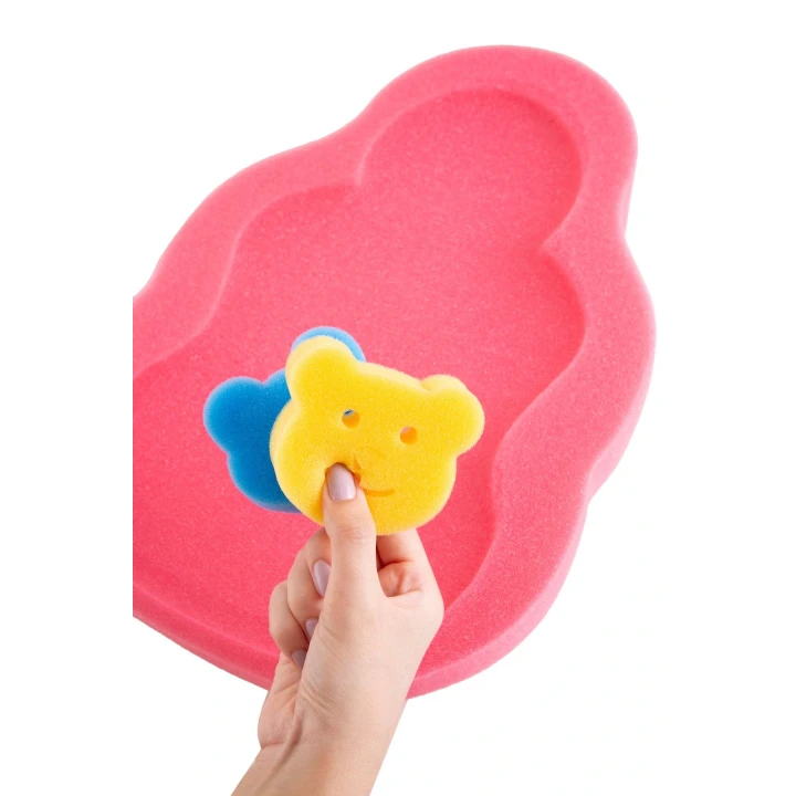 Babyjem Küvet Süngeri Banyo Süngeri Kırmızı