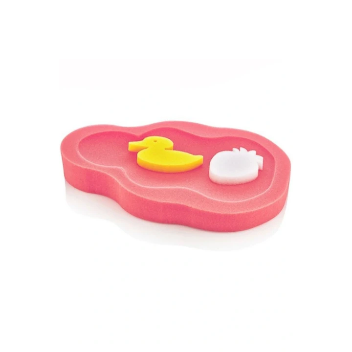 Babyjem Küvet Süngeri Banyo Süngeri Kırmızı