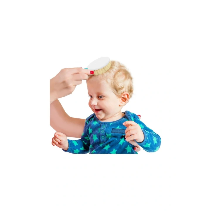 Babyjem Fırça Tarak Seti Doğal Kıl Mavi