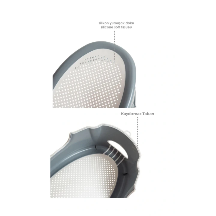 Babyjem Soft Banyo Desteği Bebek Yıkama Yardımcısı Gri
