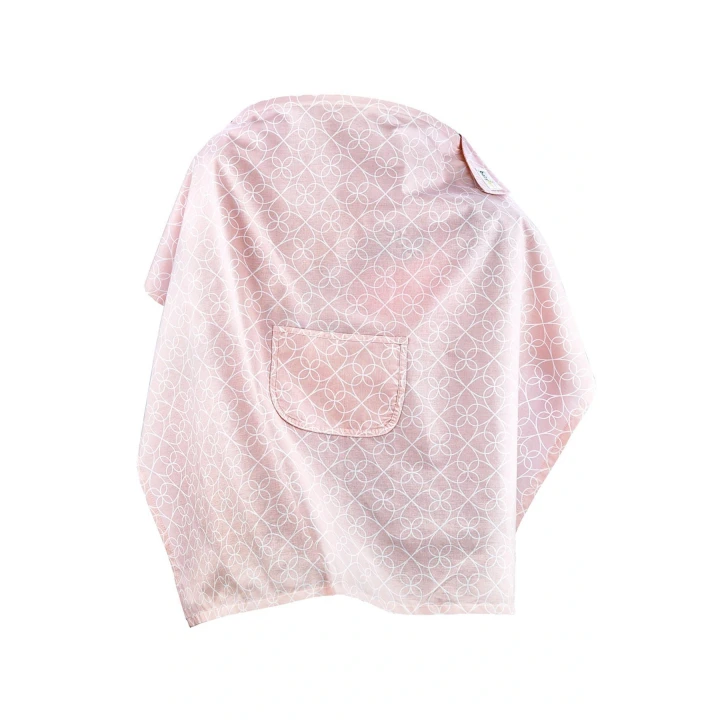 Babyjem Emzirme Önlüğü Kalpli Pembe %100 Pamuk