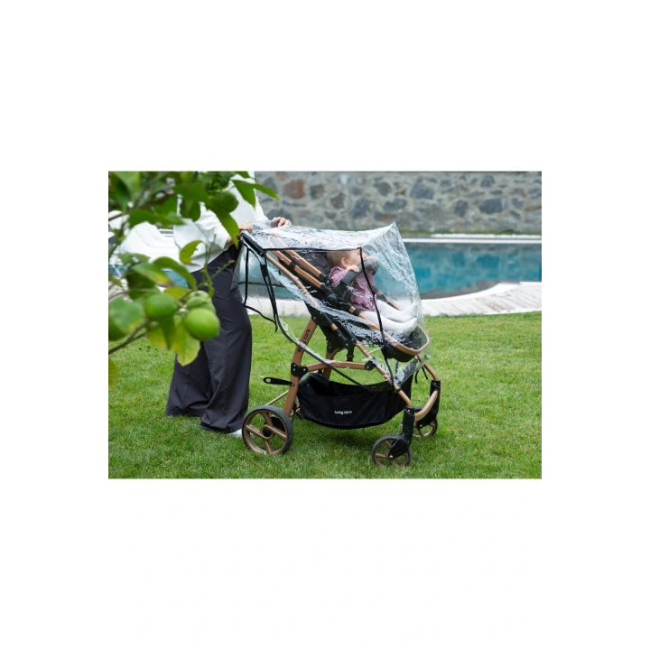 Babyjem Lüx Fermuarlı Reflektörlü Bebek Arabası Yağmurluğu Fitalatsız (22x27cm)