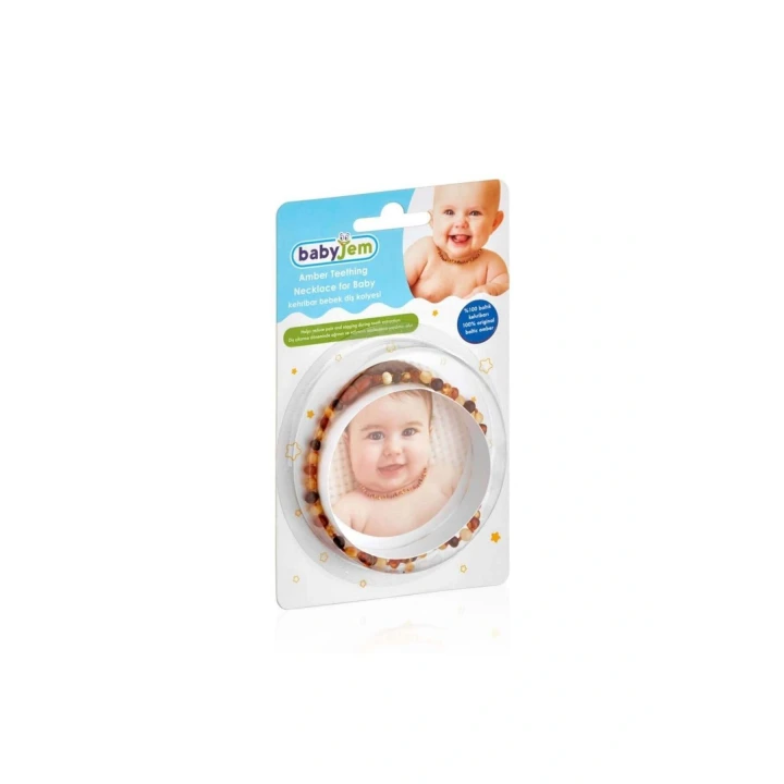 Babyjem Orjinal Sertifikalı Kehribar Bebek Kolyesi Multicolor