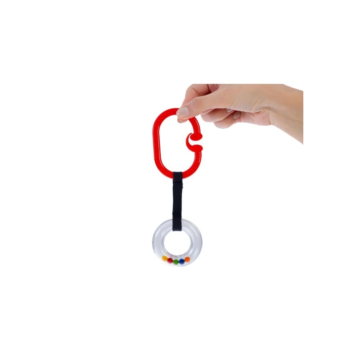 Babyjem Pusete Asılabilir Oval Sesli Çıngırak Kırmızı