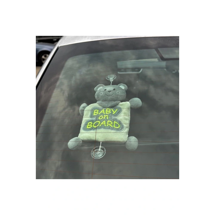 Babyjem Reflektörlü Arabada Bebek Var Aparatı Gri