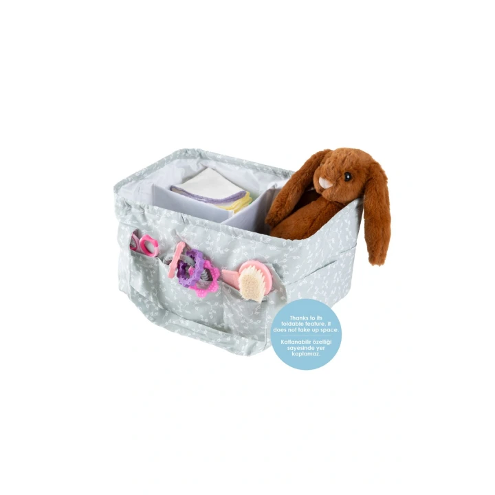 Babyjem Katlamalı Çanta Anne&Bebek Organizer Yeşil Çiçek