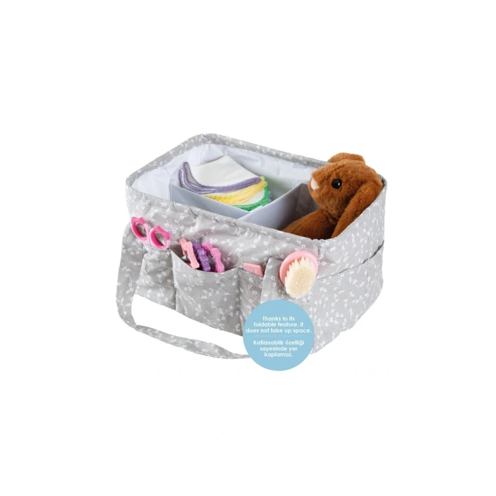 Babyjem Katlamalı Anne&bebek Organizer Gri Çiçek