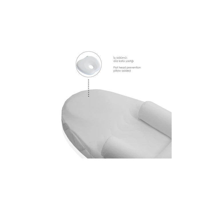 Babyjem Air Kiraz Çekirdekli Gaz Giderici Uyku Yastığı Comfort Yatak Beyaz