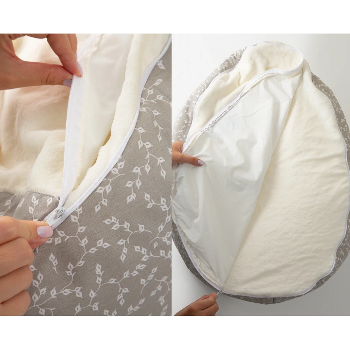 Babyjem Fasulye Yatak Gri Çiçek