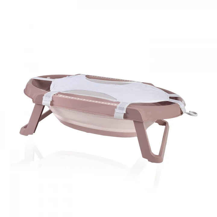 Babyjem Bebek Katlanır Küvet Seti 5 Parça Somon (Havlu Fileli)