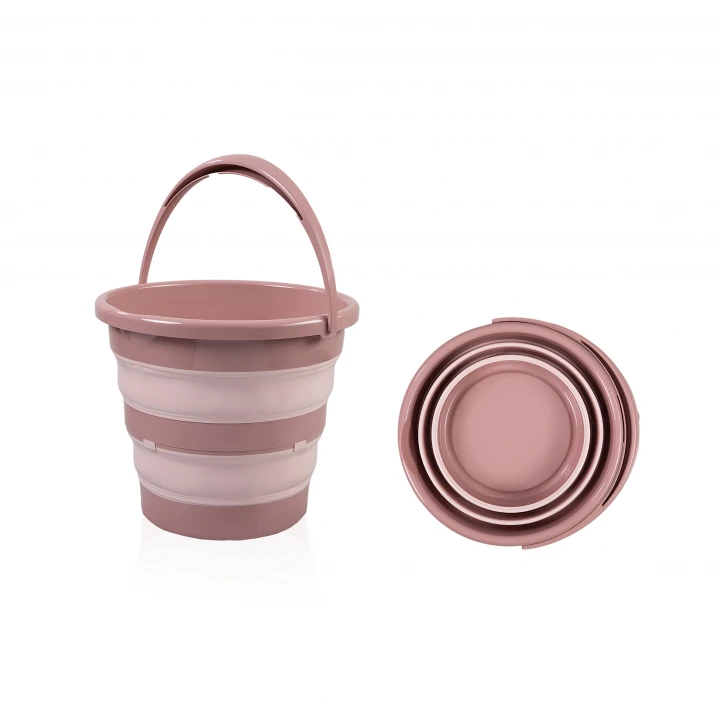 Babyjem Bebek Katlanır Küvet Seti 5 Parça Somon (Havlu Fileli)