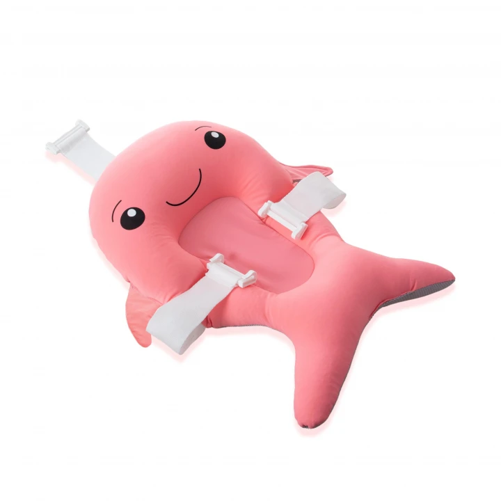 Babyjem Sevimli Balina Köpüklü Banyo Küveti Yatağı Pembe (Straforlu - Suda Batmaz)