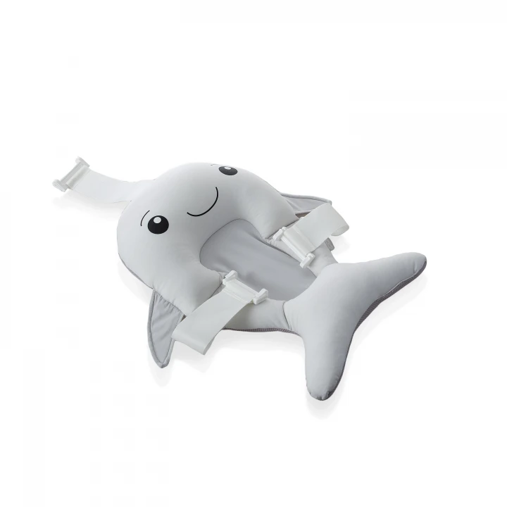 Babyjem Sevimli Balina Köpüklü Banyo Küveti Yatağı Gri (Straforlu - Suda Batmaz)