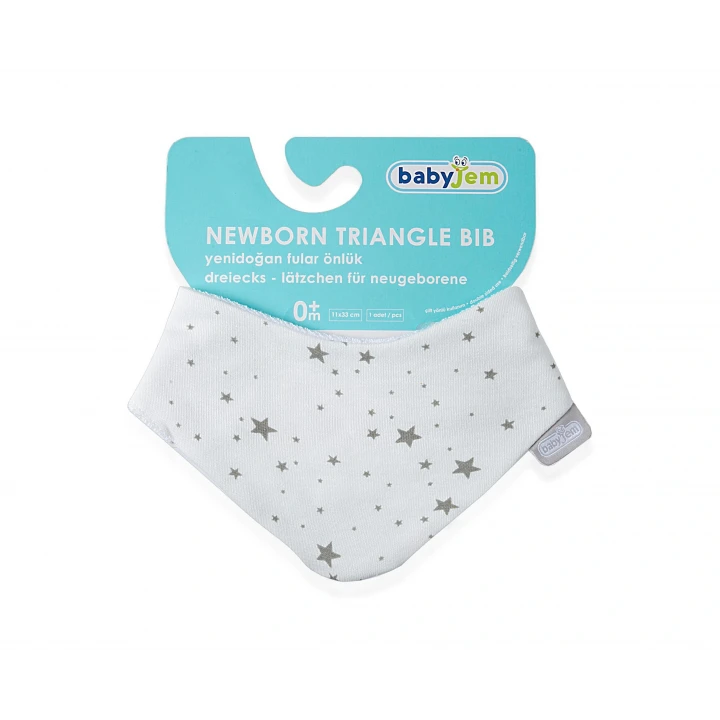 Yenidoğan Fular Yıldızlı Önlük Gri