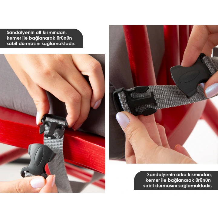 Babyjem QuickBoost Taşınabilir Mama Sandalye Yükseltici Minder Antrasit