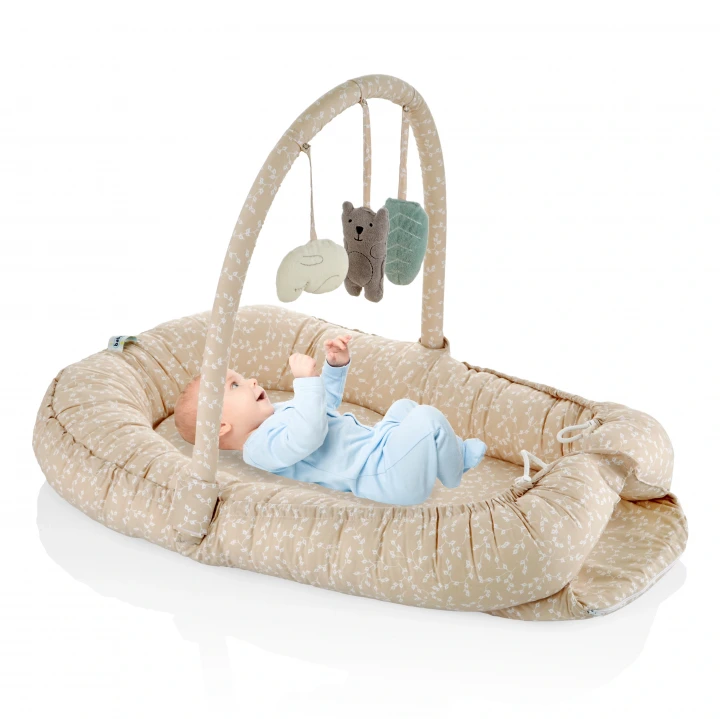 Babyjem Oyuncaklı Anne Baba Yatağı Somon Çiçek