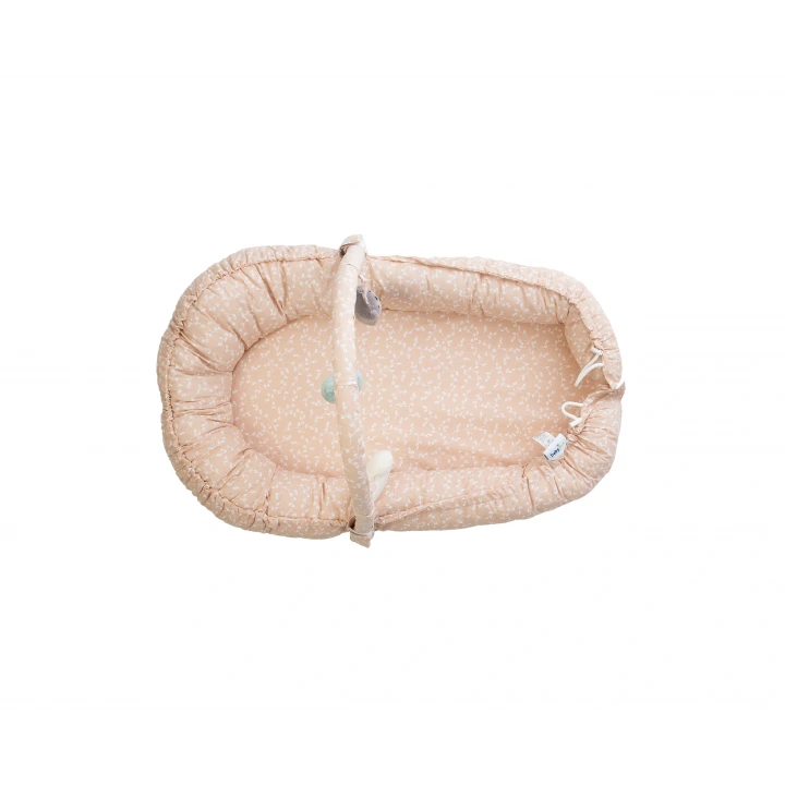 Babyjem Oyuncaklı Anne Baba Yatağı Somon Çiçek