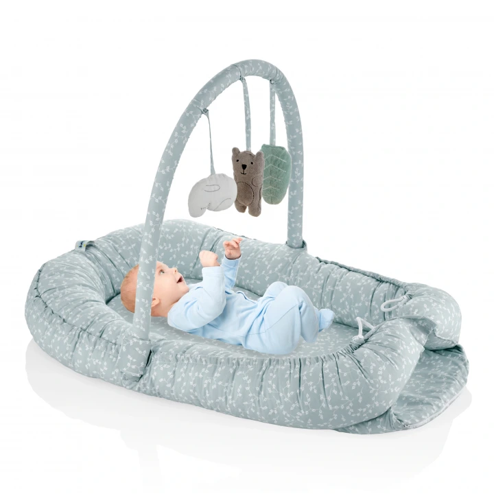 Babyjem Oyuncaklı Anne Baba Yatağı Yeşil Çiçek