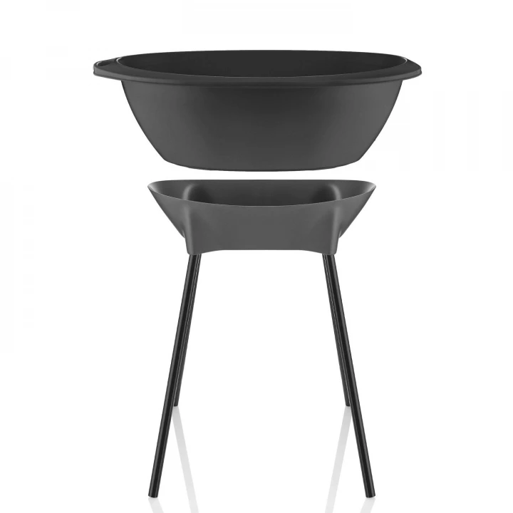 Babyjem Yeni Nesil Elegant Su Tahliyeli Giderli Ayaklı Bebek Küveti Siyah