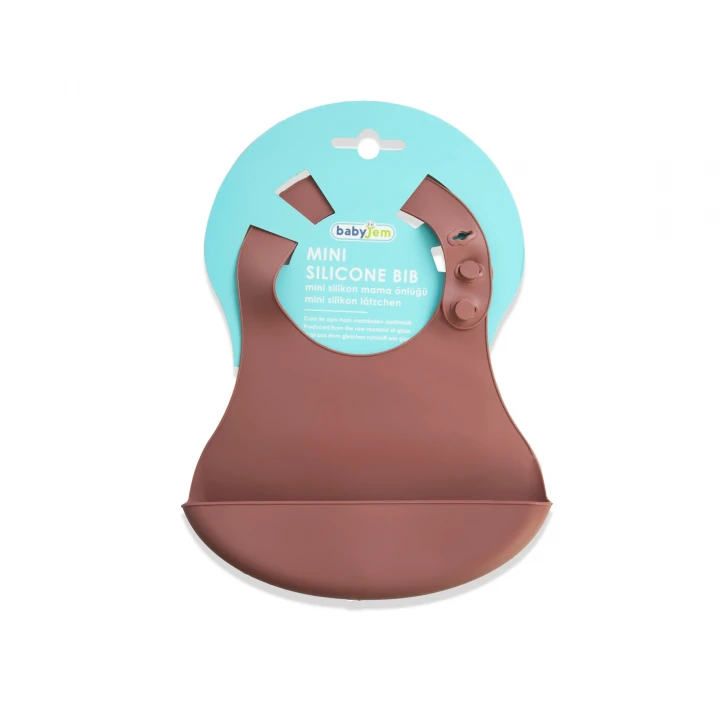 Babyjem Mini Silikon Önlük Mocha